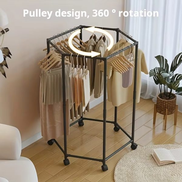 Hexagon Rotating 360° Swivel Clothes Rack