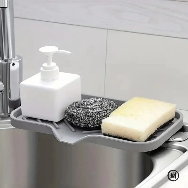 Silicone Sink Sponge Storage Tray Organizer