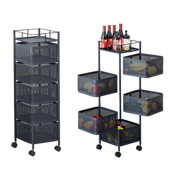 5-Layer Rotating Storage Trolley Rack