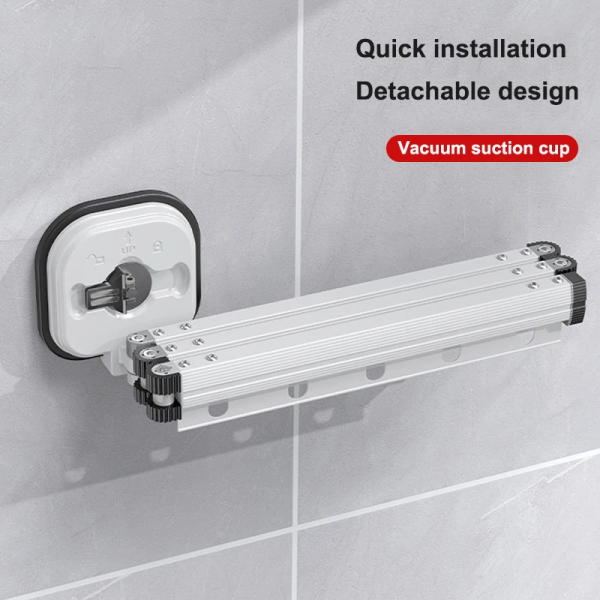 Retractable Wall-Mount Folding Clothes Hanger – Space-Saving Laundry Rack